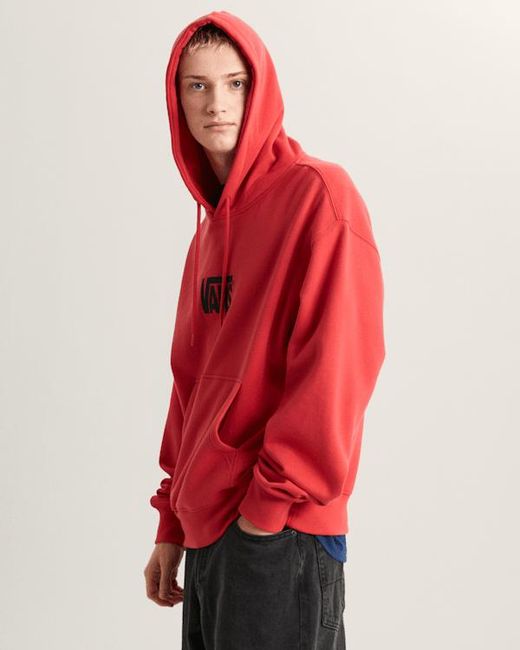 Vans Red Stretch Logo Pullover Hoodie for men