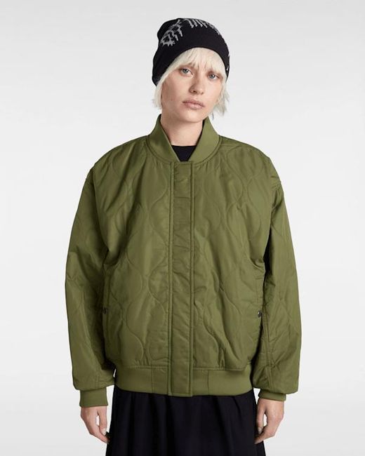 Vans Green Bennet Quilted Bomber Jacket