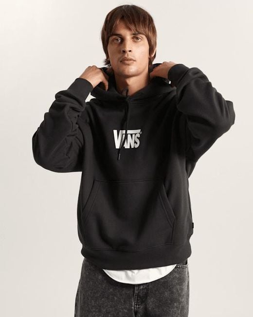Vans Black Stretch Logo Pullover Hoodie for men