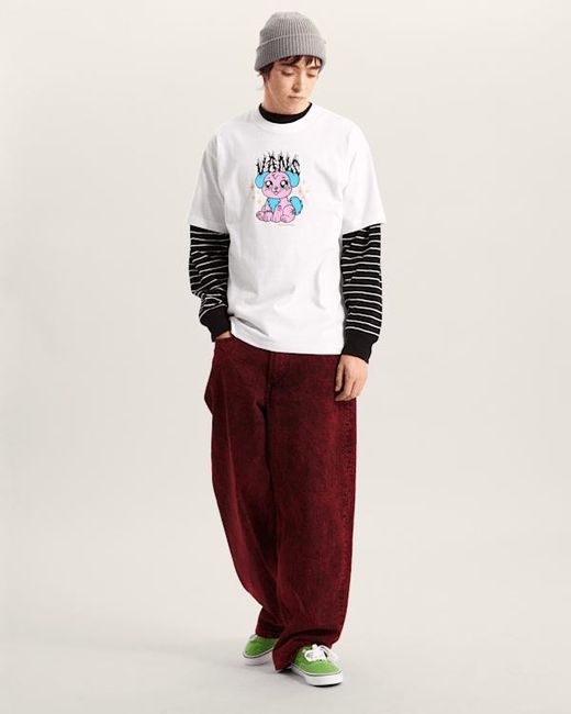 Vans White Puppy Loose T-Shirt for men