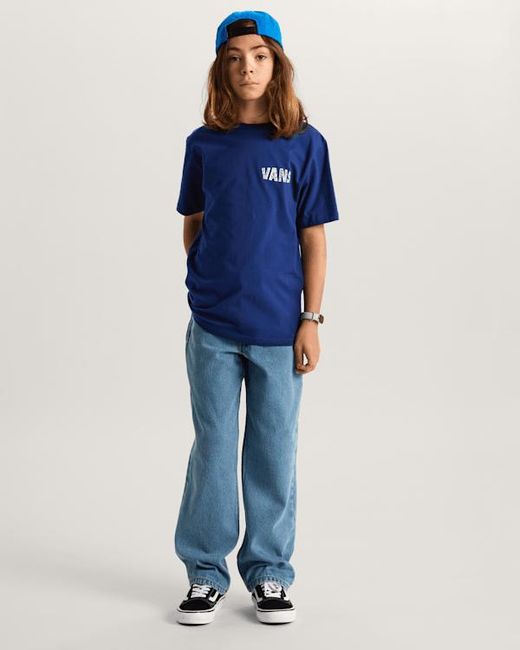 Vans Blue Kids Racing Flames T-Shirt (8-14 Years)