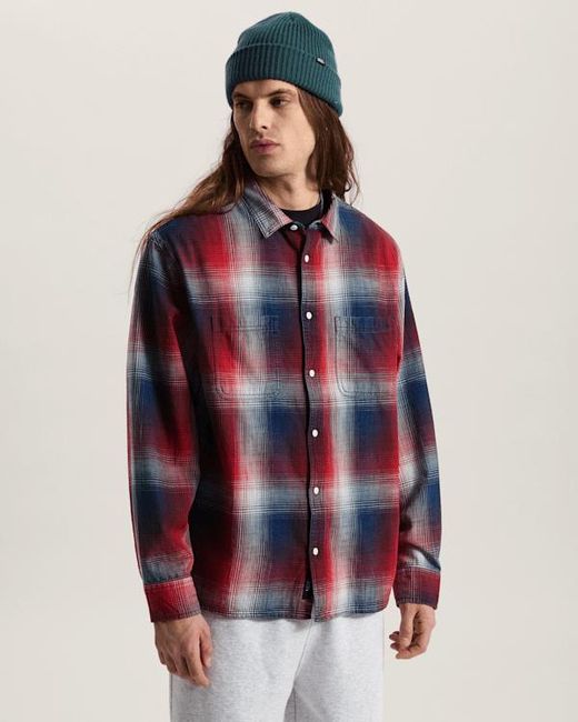 Vans Red Plaid Long Sleeve Shirt for men