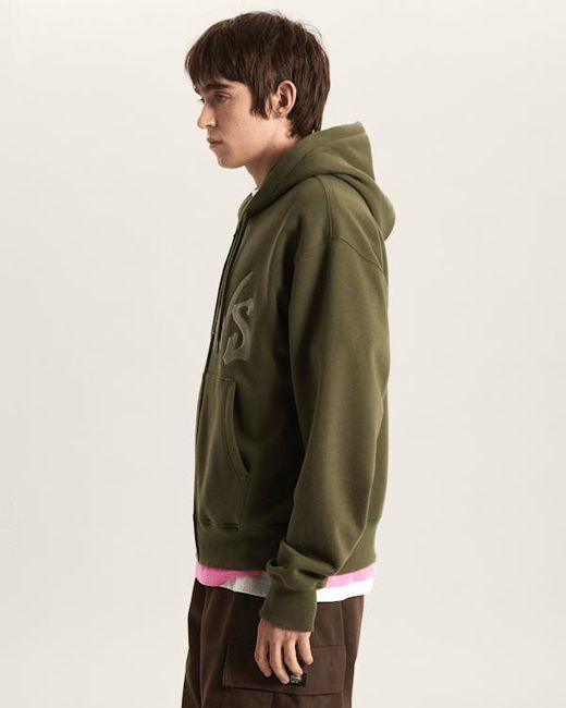 Vans Green Wild Circle Full Zip Pullover Hoodie for men