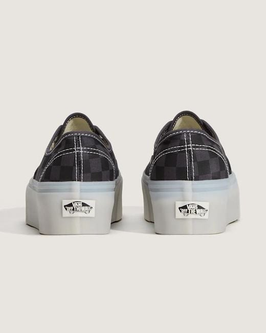 Vans Gray Authentic Platform Shoes for men