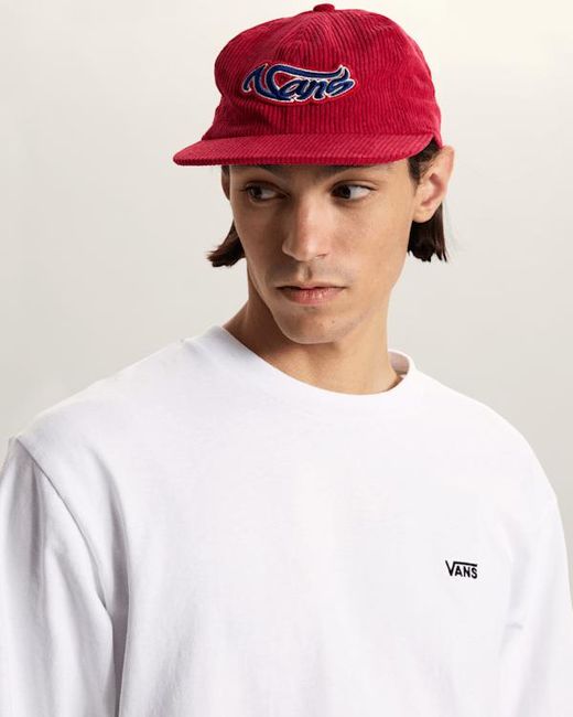 Vans Red Wavy Script Jockey Hat for men