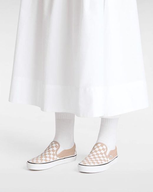 Vans Classic Slip-On Checkerboard Schuhe, Herren, Größe in White für Herren