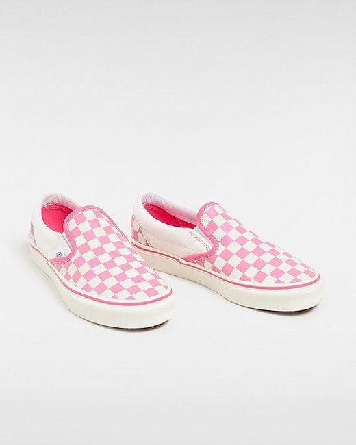 Vans Pink Classic Slip-on Checkerboard Shoes