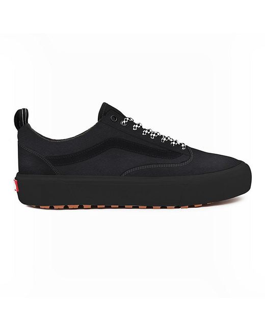 Vans old skool black with checkerboard laces sneakers sale