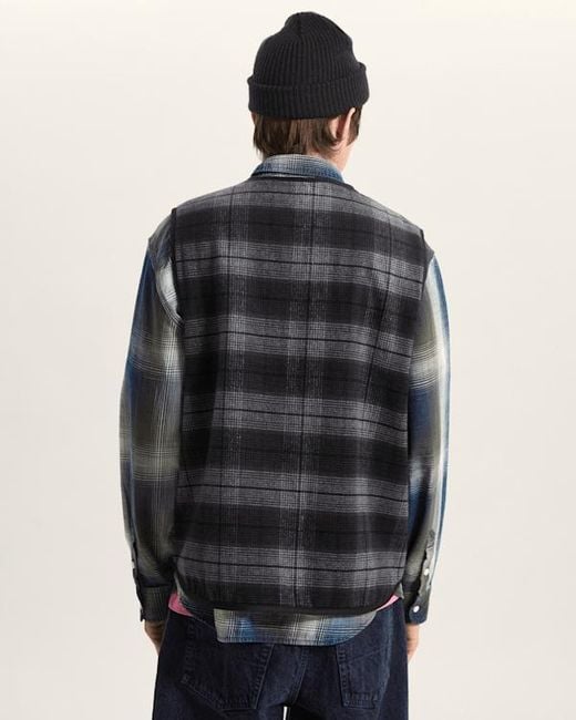 Vans Black Plaid Homecoming Vest Asphalt for men