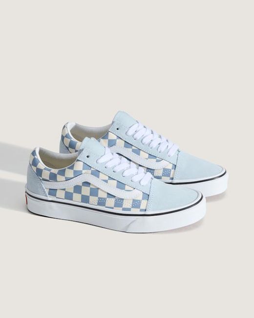 Vans Blue Old Skool Checkerboard Shoes for men
