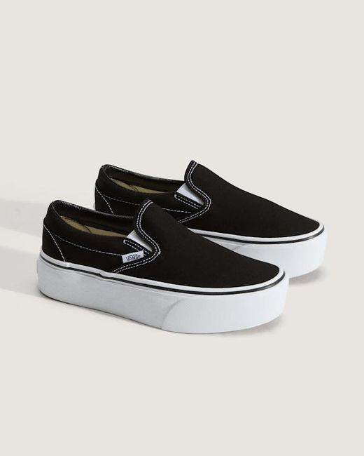 Vans White Classic Slip-On Platform Shoes