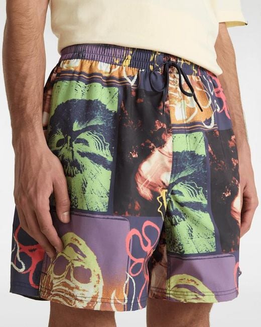 Short De Bain Primary Crazy Print, Homme, Taille Vans pour homme en coloris White