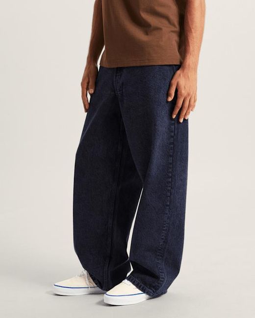 Vans Blue Check-5 Baggy Denim Trousers for men