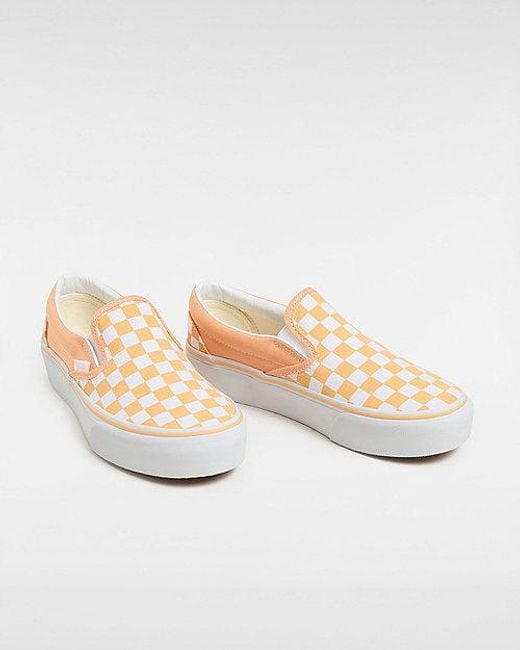 Platform slip on white vans online