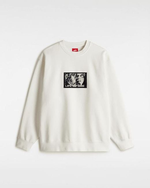 Vans White Skate Lisa Crew Sweatshirt for men
