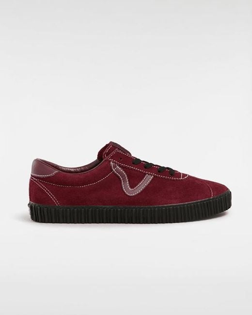 Vans Red Sport Low Creeper Suede Shoes for men
