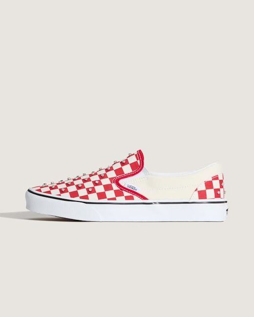 Vans Slip-On Checkerboard Rhinestone Schuhe, Herren, Größe in White für Herren
