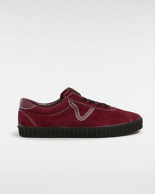 Vans Red Sport Low Creeper Suede Shoes (Port/)