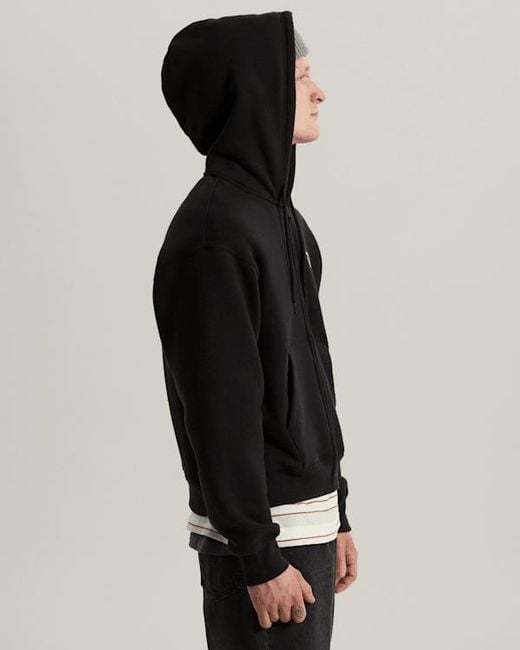 Vans Blue Stretch Logo Zip Pullover Hoodie for men