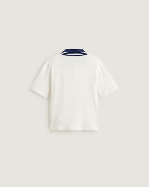 Vans White Priscilla Polo Ss Top + Piping Egret
