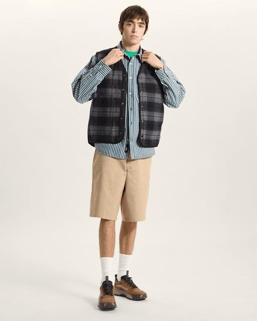 Vans Blue Premium Dobby Stripe Long Sleeve Shirt for men