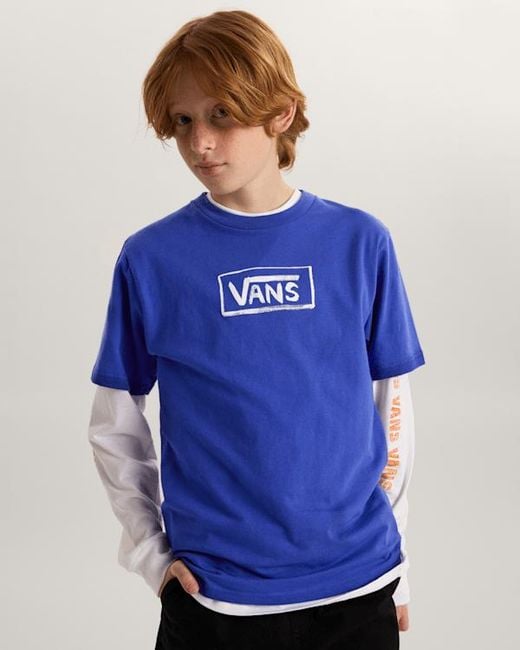 Vans Blue Kids On Canvas T-Shirt (8-14 Years)