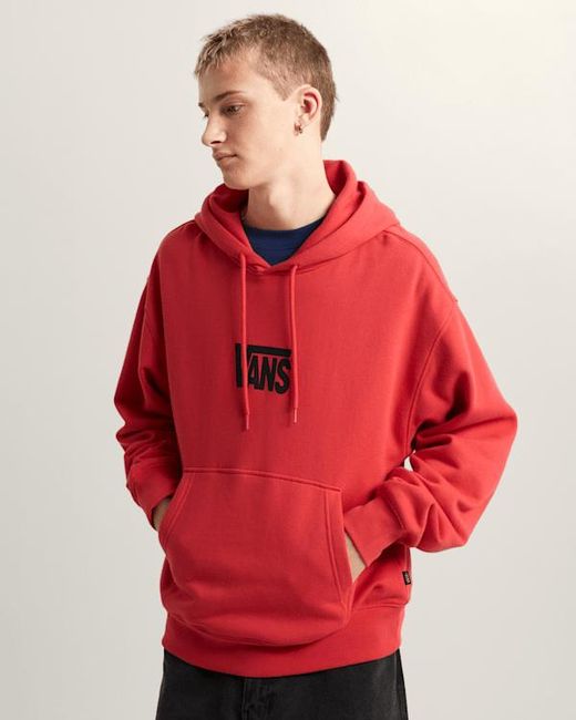 Vans Red Stretch Logo Pullover Hoodie for men