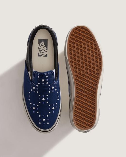 Vans Blue Premium Classic Slip-On Shoes for men