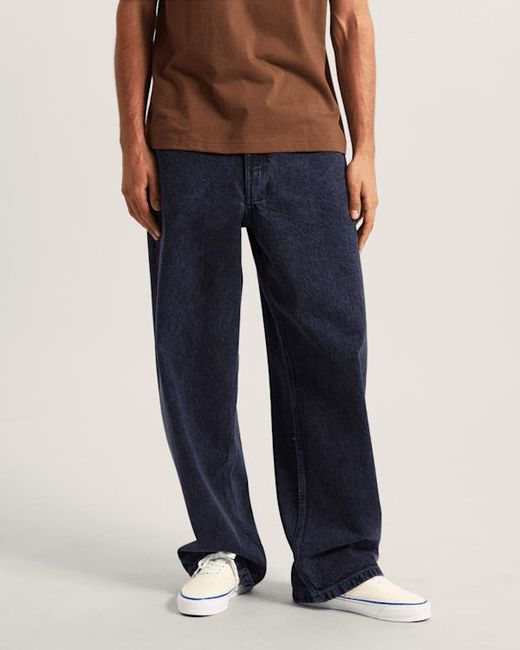 Vans Blue Check-5 Baggy Denim Trousers for men