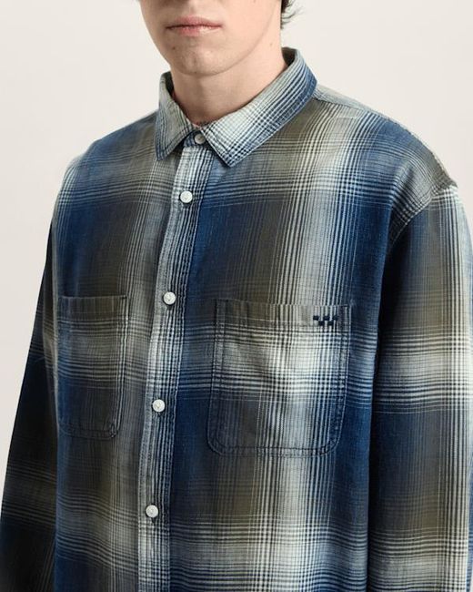 Vans Blue Plaid Long Sleeve Shirt for men