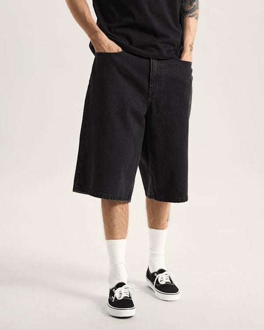 Vans Black Stretched Logo Denim Shorts for men
