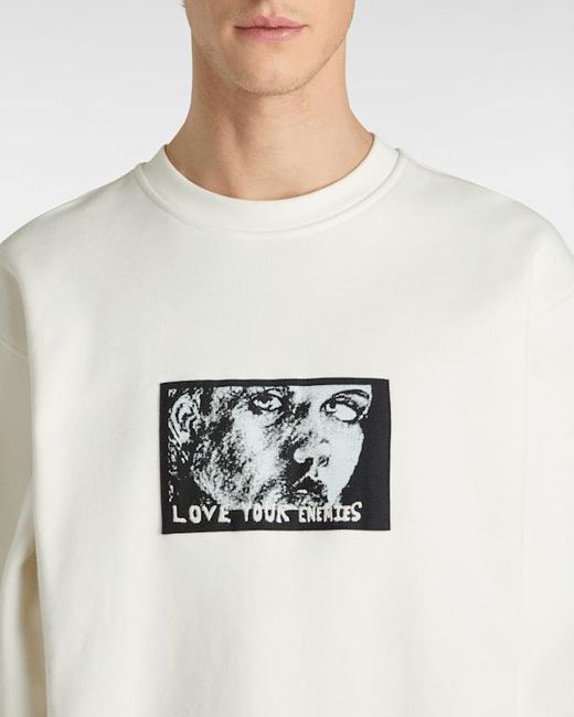 Vans White Skate Lisa Crew Sweatshirt for men