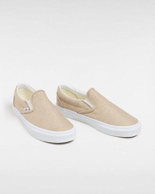 Vans Classic Slip-on Summer Linen Schoenen in het White