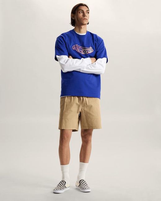 Vans Blue Wavy Script T-Shirt for men