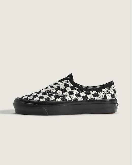 Vans Black Premium Authentic Checkerboard Shoes for men