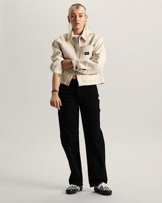 Vans Black Check-5 Mid Rise Straight Trousers