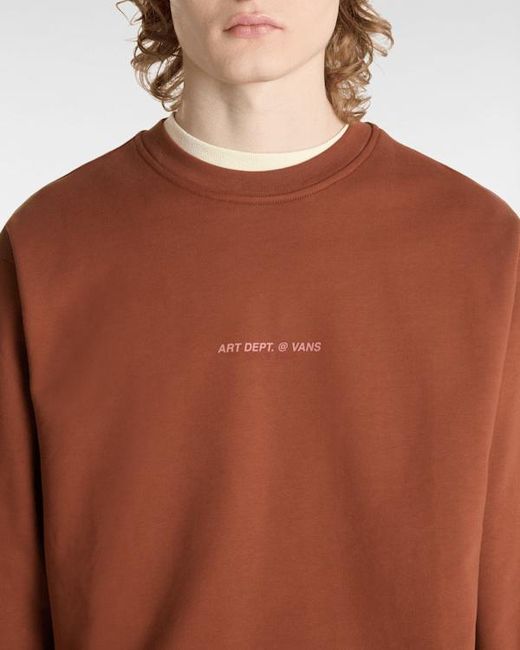 Vans Brown Art Dept. Crew Sweatshirt for men