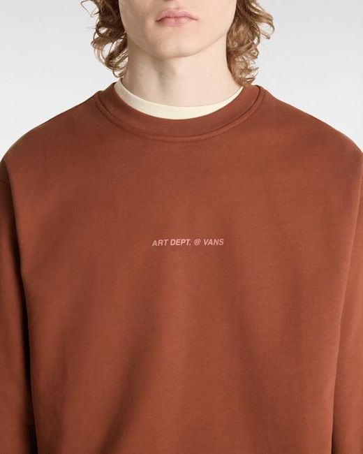 Vans Brown Art Dept. Crew Sweatshirt for men