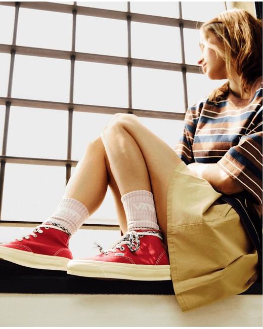 Vans Red Premium Authentic Hi 2.0 Shoes for men