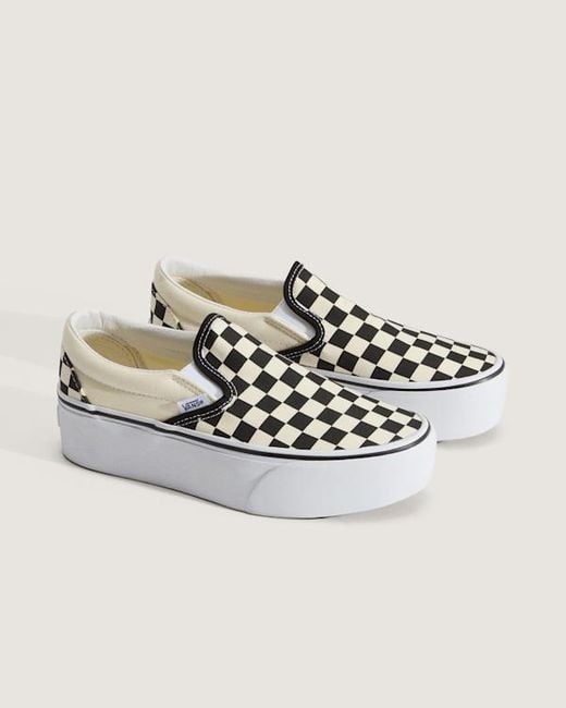 Vans Natural Classic Slip-On Platform Shoes