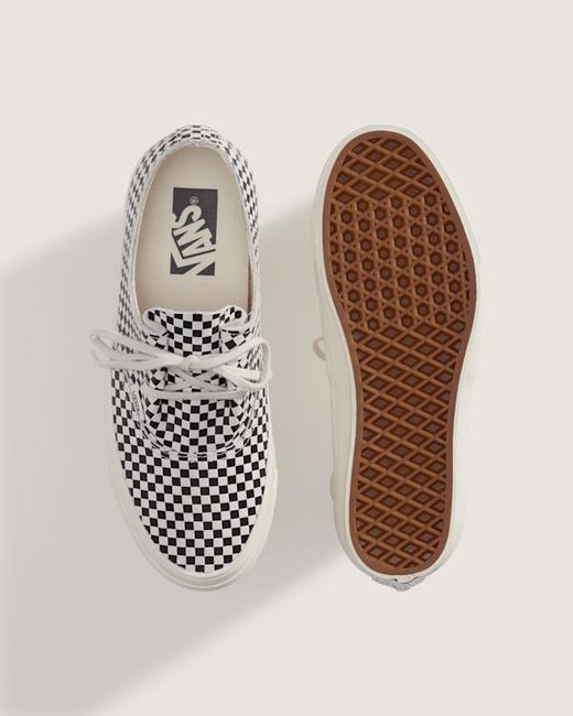 Vans White Premium Authentic Ease Checkerboard Shoes for men