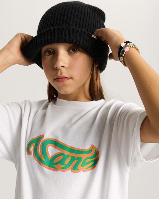 Vans White Kids Wavy Script T-Shirt (8-14 Years)