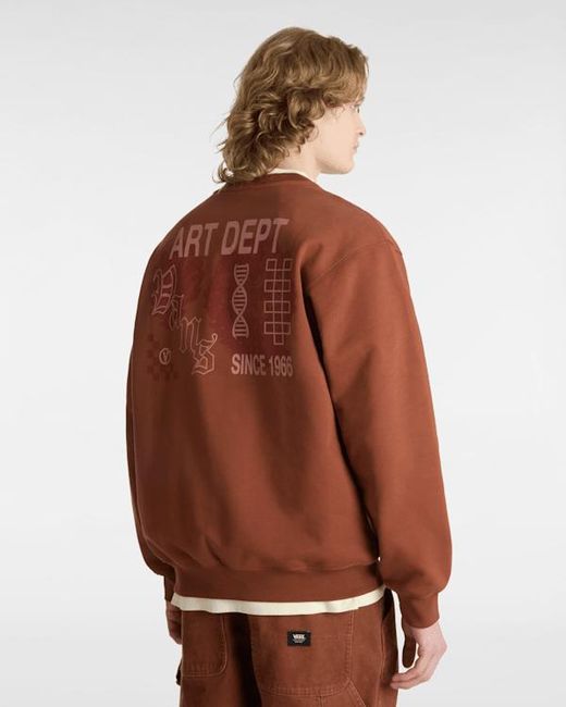Vans Brown Art Dept. Crew Sweatshirt for men