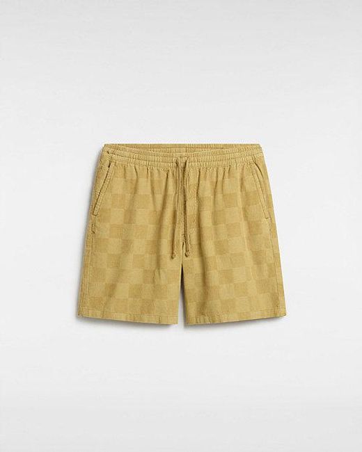 Vans Yellow Range Checkerboard Cord Loose Shorts for men
