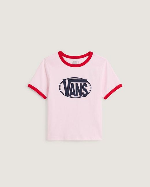 Vans Pink Centre Chest Logo Ringer T-Shirt