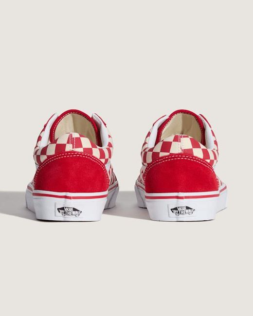 Vans Red Old Skool Checkerboard Shoes for men