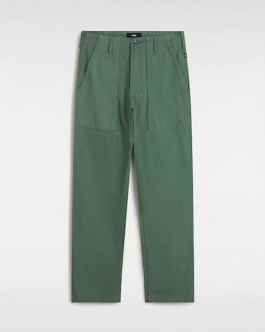 Vans Green Fatigue Loose Tapered Trousers (Dark Forest) for men