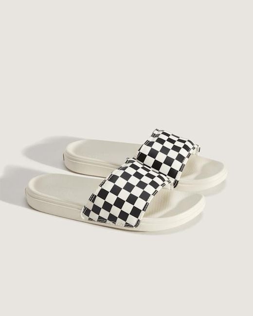 Vans White Checkerboard La Costa Slide-On, Frau, Größe