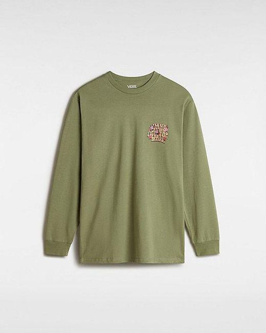 Vans Green Checking Out Long Sleeve T-shirt for men