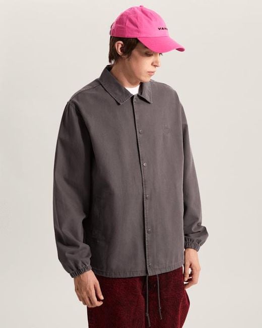 Vans Gray Torrey Pigment Canvas Coaches Jacket for men